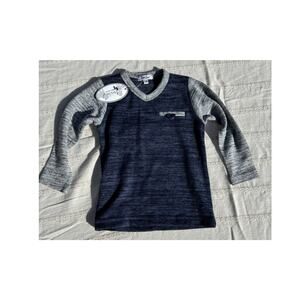 NWT Frenchie Mini Couture Amazing Day Blue / Gray‎ Long Sleeve Tee Sz 12 Mos